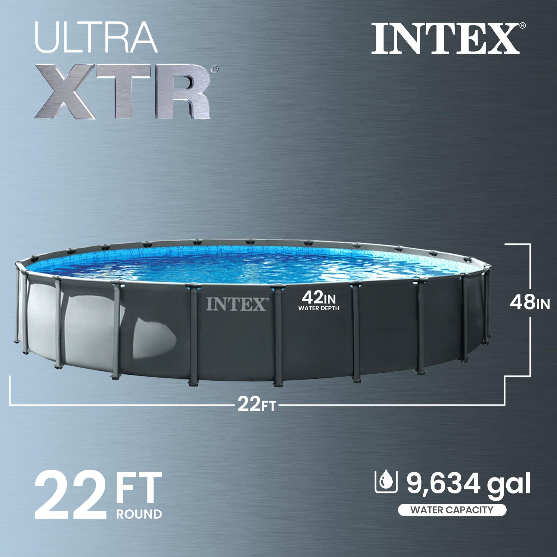 INTEX Ultra XTR 22 ft x 48 in Above Ground Pool Set, Round Swimming Pool