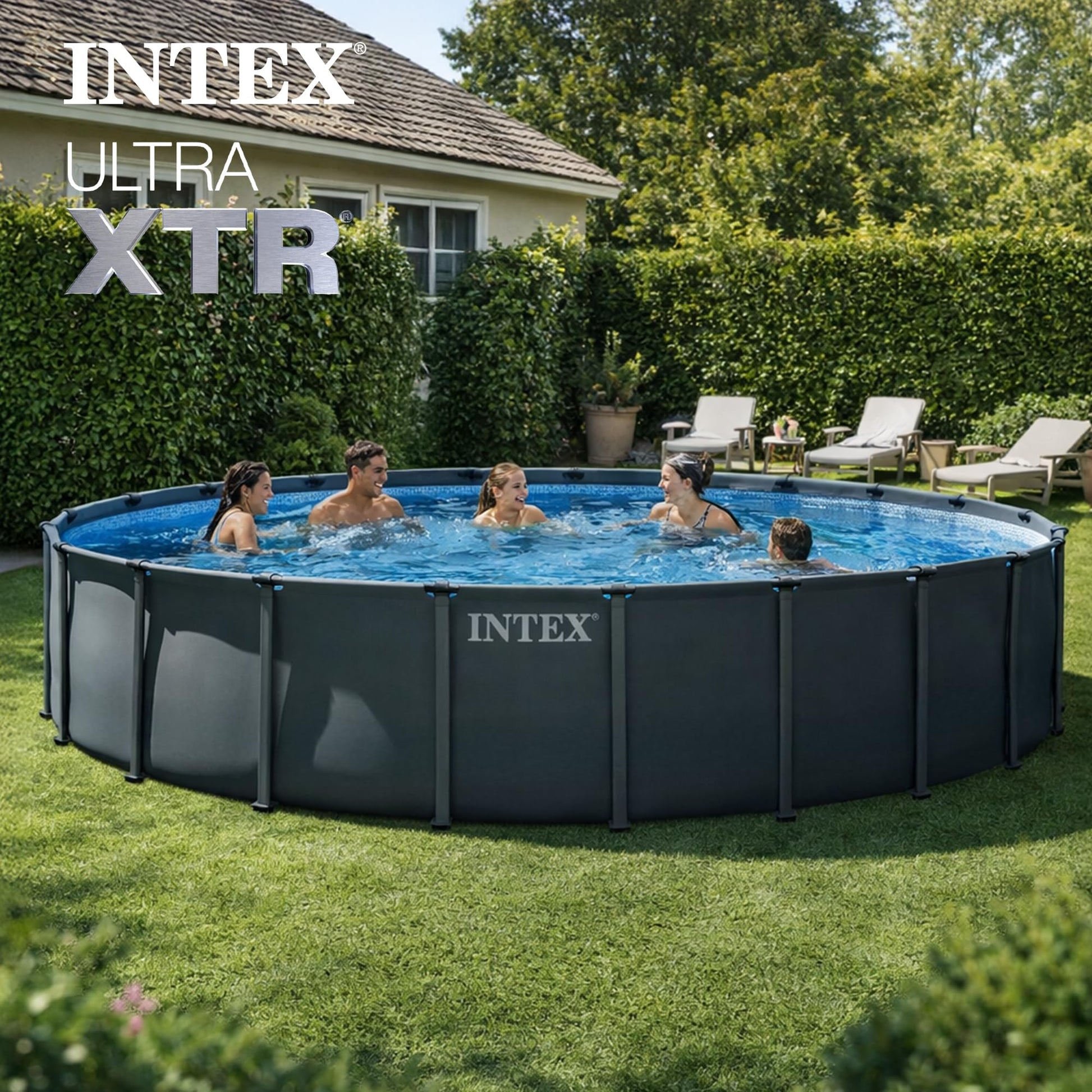 INTEX Ultra XTR 22 ft x 48 in Above Ground Pool Set, Round Swimming Pool